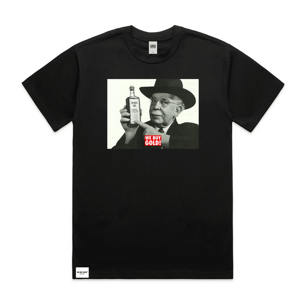 SNAKE OIL SALESMAN PRINTED T - SHIRT - We Buy Gold Brand